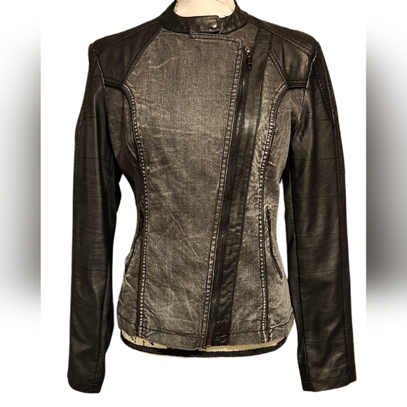 Downtown Coalition Faux Leather Moto Jacket - Picture 3 of 6